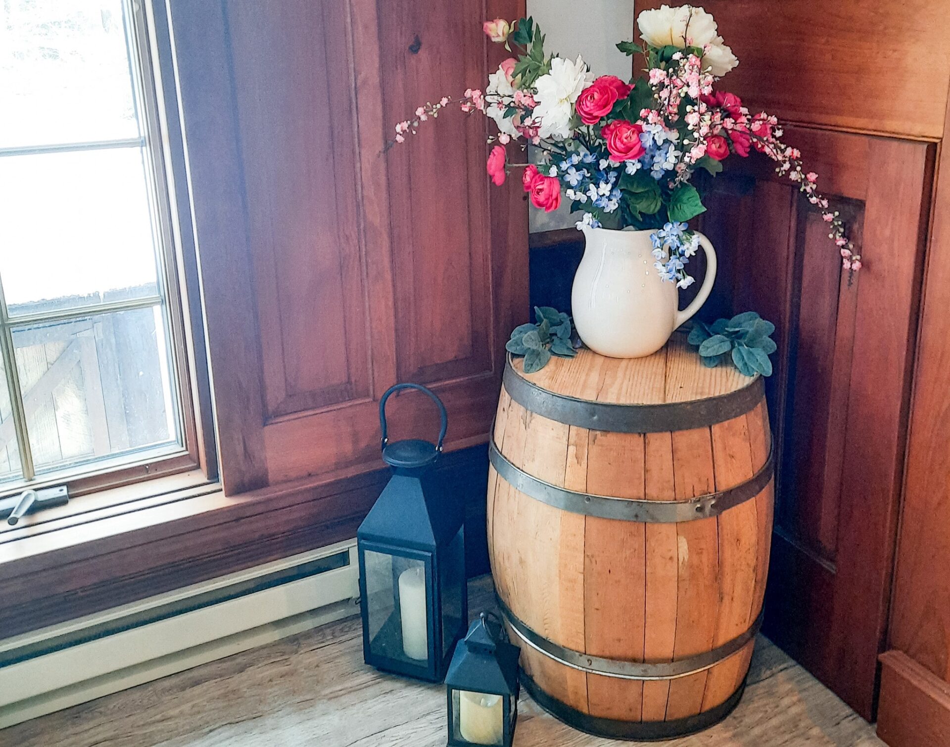 Decorate your whiskey barrel for spring