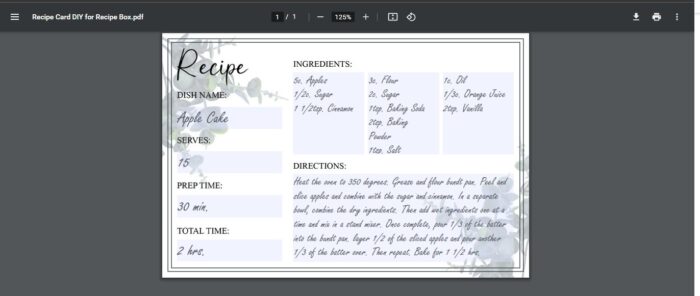 Recipe Card Example