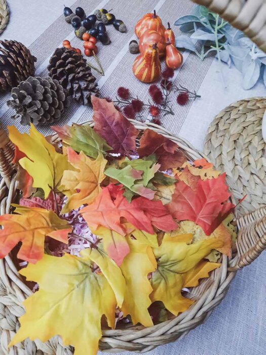 DIY Fall Décor Basket for Tablescape