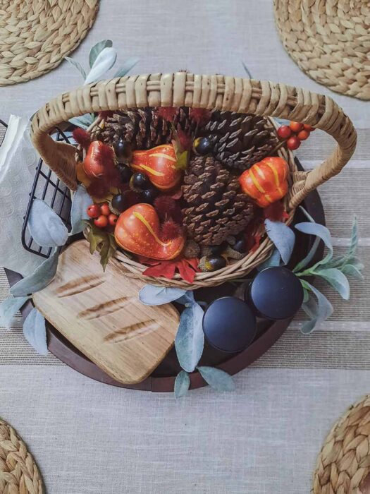 Fall Décor Basket on Table