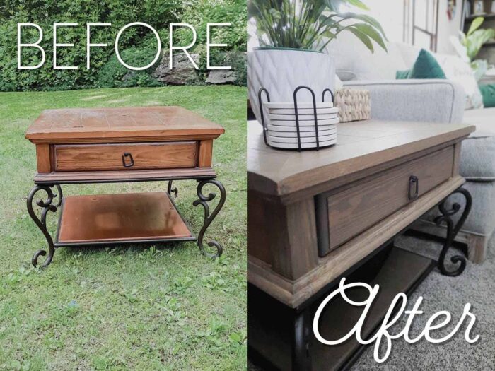 Farmhouse DIY Table Makeover Before and After Final