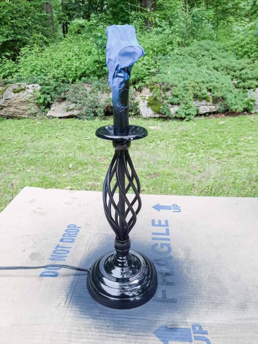 Final Spray Painted Candlestick Lamp