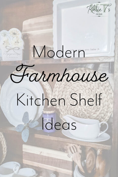 Rustic Modern Farmhouse Kitchen Shelf Décor Ideas on a Budget