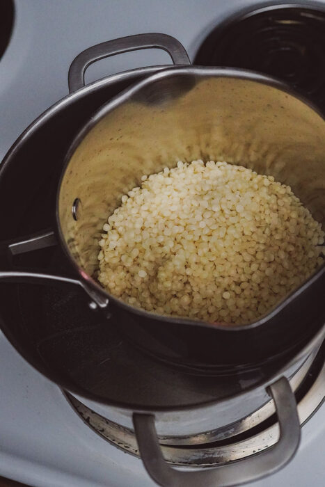 Melting Organic Beeswax for Candle Making