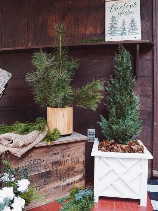 Porch Decorated for the Wintertime