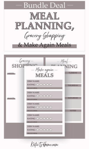 Meal Planner, Grocery Shopping List, and Make Again Meals