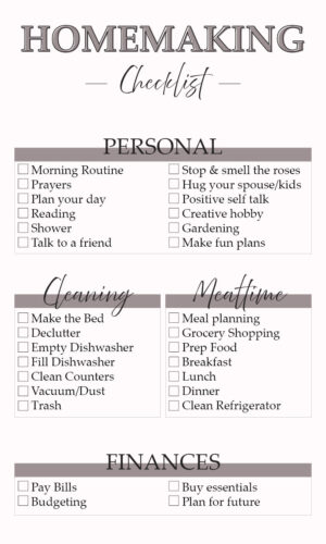 Homemaking Checklist