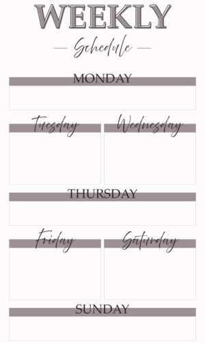 Weekly Schedule