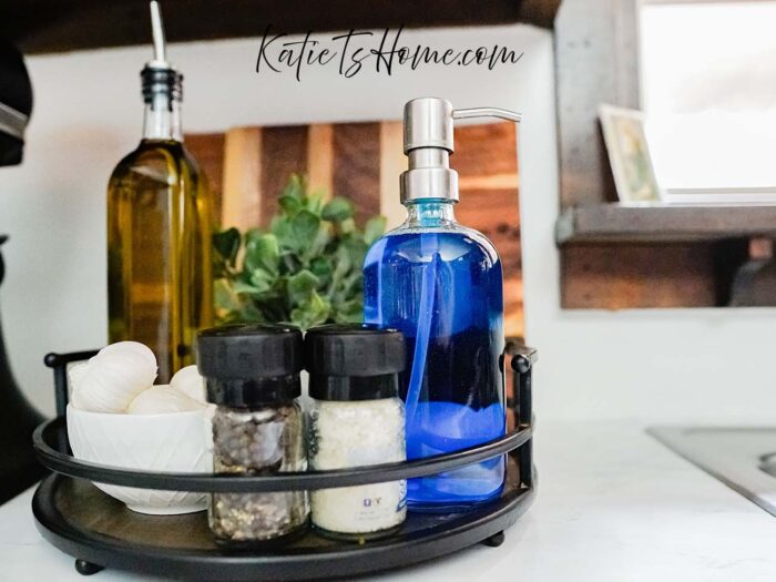 Practical Kitchen Ideas- DIY Kitchen Soap Tray Hack- Katie T's Home