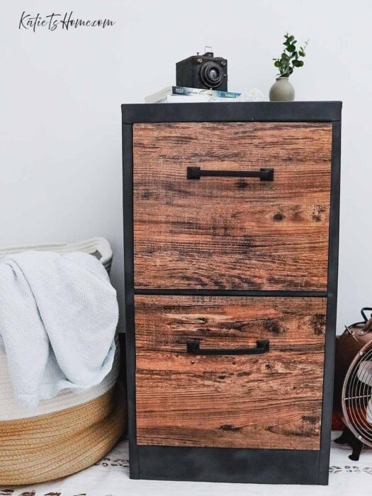 Rustic Metal Filing Cabinet for the DIY Homemaker- Home Office Decor- Katie T's Home